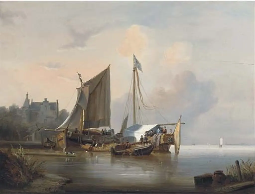 Ceremonieel schip op Nederlandse rivier 